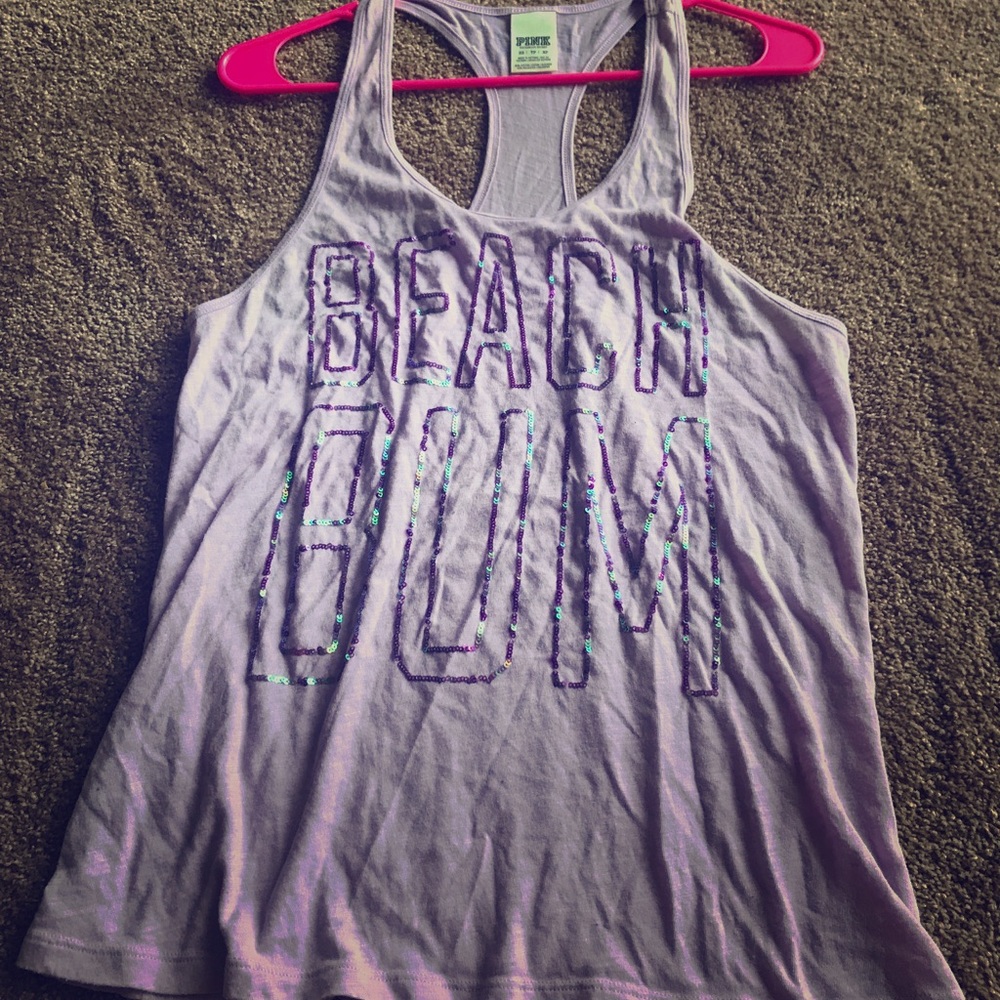 Purple tank, 'Beach bum', Pink Victoria's Secret